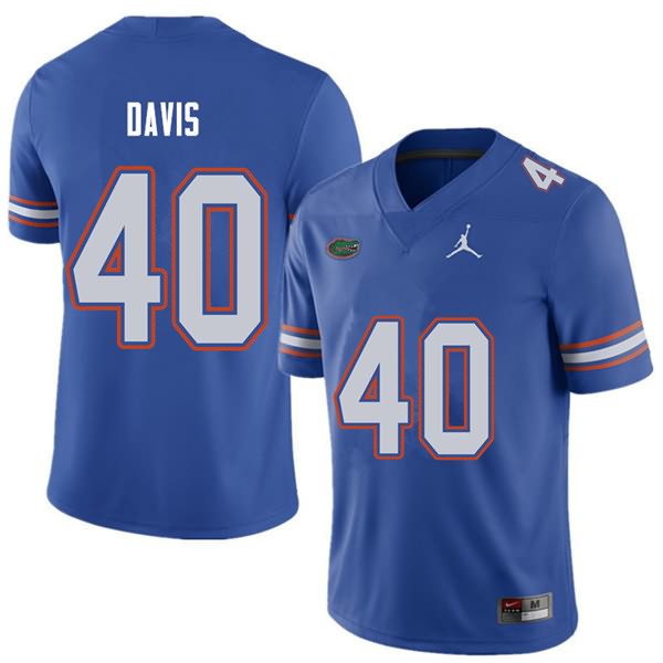 NCAA Florida Gators Jarrad Davis Men's #40 Jordan Brand Royal Stitched Authentic College Football Jersey WHQ0064CU